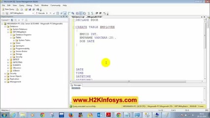 Database Testing Training Tutorials - Tutorial 2 Creating and Inserting Values into table Part 2