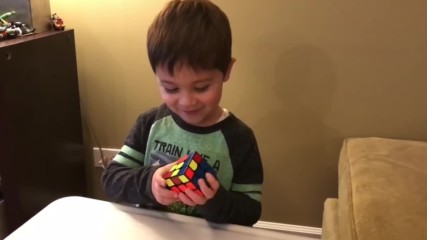 5 year old kid quickly solves a Rubik's Cube, Jayden Sheffler