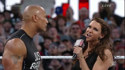 S.mcmahon & Triple H vs The Rock & R.rousy || Wrestlemania 31