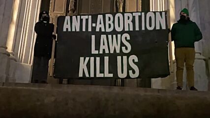 USA: NYC activists protest for abortion rights with 'Roe v Wade' in peril