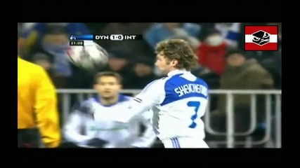 Андри Шевченко прехвърля вратаря и вкарва гол! 