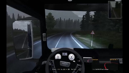 Euro Truck Simulator 2 Gameplay #дъжд,завой,намалена видимост,ядове,хубава музика Част 3