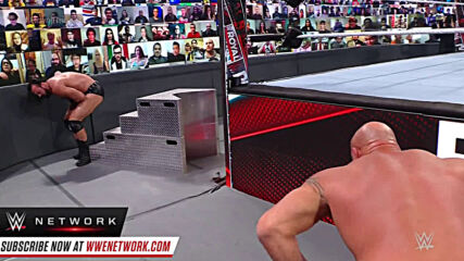 Goldberg Spears Drew McIntyre through the barricades: Royal Rumble 2021 (WWE Network Exclusive)