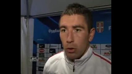 Srbija - Italija 1-1 Aleksandar Kolarov posle meca 05.10.2011.