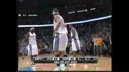 Carmelo Anthony with the steal and a monster dunk, Jazz Vz Nuggets 10 - 28 - 09. 