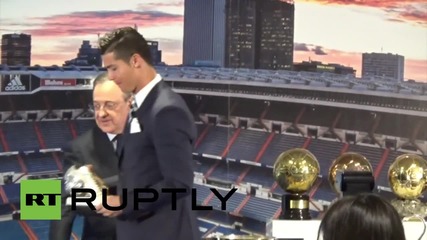 Spain: Real Madrid celebrate C. Ronaldo's historic goalscoring exploits
