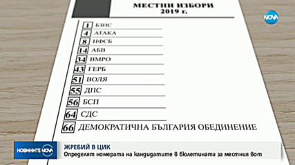 НОМЕРАТА НА БЮЛЕТИНИТЕ: Изтеглиха жребия за местните избори