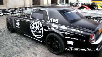 The start grid of the Gumball 3000 Part 2 - Covent Garden, London