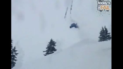 Много гадно падате от ски ! 