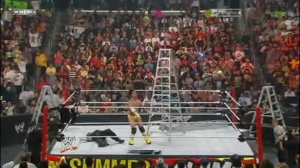 Cm Punk - Springboard Axe Handle to opponent in a Ladder