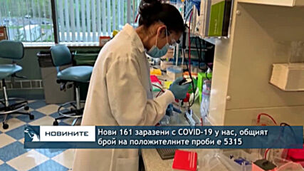 Нови 161 заразени с COVID-19 у нас, общият брой на положителните проби е 5315