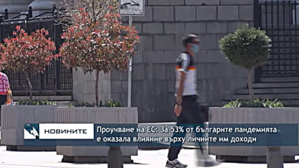 Проучване на ЕС: За 53% от българите пандемията е оказала влияние върху личните им доходи