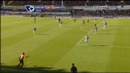 Everton 0 - 1 Manchester U. гол на Бербатов 