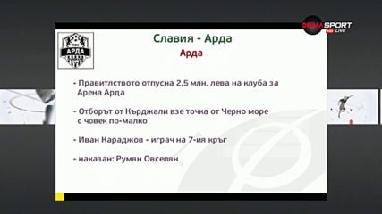 Славия ще търси победа над Арда