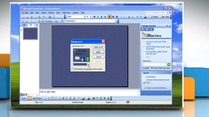 Microsoft® Powerpoint 2003: How to make backgrounds on Windows® Xp?
