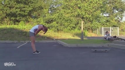 Skateboard nails girl in the crotch _fail_