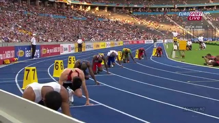 Usain Bolt - Полуфинална серия на 200м на световното в Берлин
