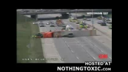 Semi Jack Knifes on Freeway onto Truck Driver Seriously Hurt