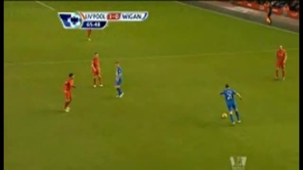 Liverpool vs Wigan Athletic 3-0 Jose Enrique 66'
