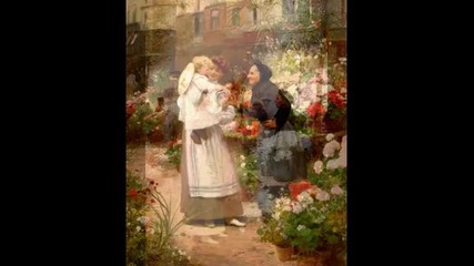 Paris to the flower market- Victor Gabriel Gilbert Painter