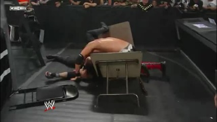Edge - Diving Splash off the Announcer Table to another Table