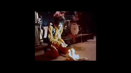 clip - jimi hendrix torches his guitar