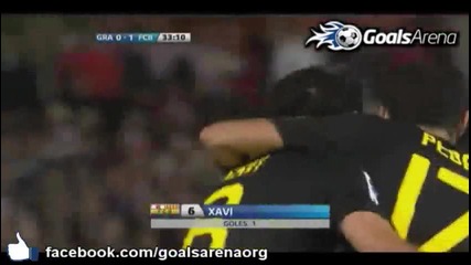 Xavi amazing free kick - Granada 0 - Barcelona 1