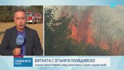 Големият пожар в Пловдивско се разгоря отново