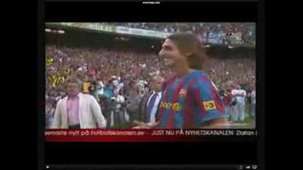 50 000 зрители посрещнаха Златан Ибрахимович в Барселона
