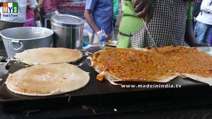 Бърза Храна на улицата .. Onion Uthapam & Masala Dosa - Road Side Foods In India - Mumbai