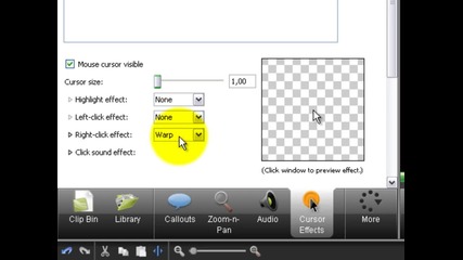 Как да сложим ефекти на мишката с Camtasia Studio 7