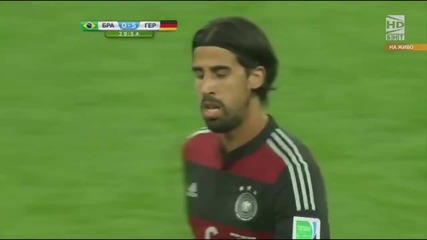 Футбол Бразилия - Германия 2014 - Първо полувреме Част 4_5 (720p)