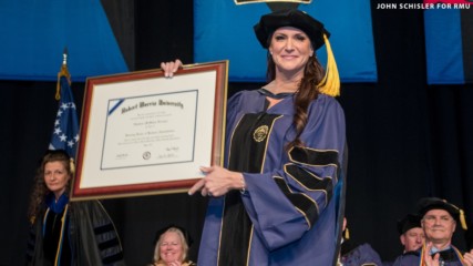 Stephanie McMahon gives the commencement speech at Robert Morris University’s 2019 graduation