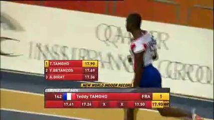 Teddy Tamgho Record du monde Triple saut 17m90 - Doha 2010 