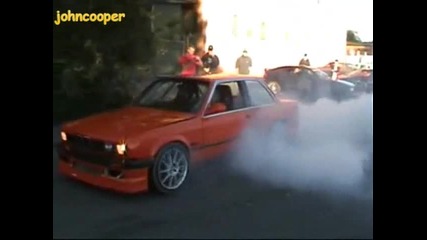 Bmw E30 Turbo Burnout и Звук 