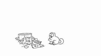 Simon's Cat in sticky Tape