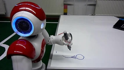 Робот рисува човече с ръце и крака