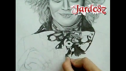 Бърза рисунка на johnny Depp (alice In Wonderland)