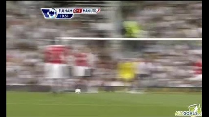Асистенция на Бербатов Fulham 2 - 2 Manchester United 22.08.10 