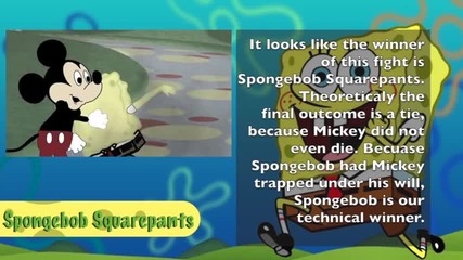 Spongebob Squarepants vs Mickey Mouse Cartoon Fight Club Episode 6