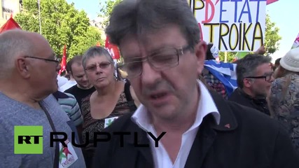 France: Pro-Syriza protesters gather in solidarity demo