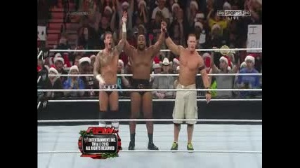 The Shield vs Big E Langston , Cm Punk & John Cena - Wwe Raw 23/12/13