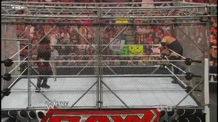 Mark Henry Slams The Big Show through the Steel Cage Wall