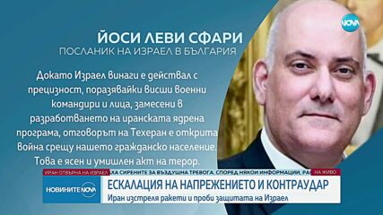 Израелският посланик в България: Безразборните атаки на Иран са предприети с цел да убият невинни цивилни
