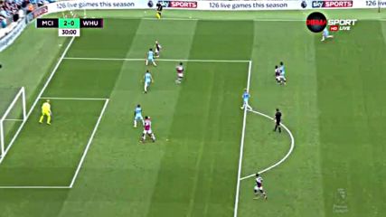 Манчестър Сити - Уест Хем Юнайтед 2:0 /първо полувреме/