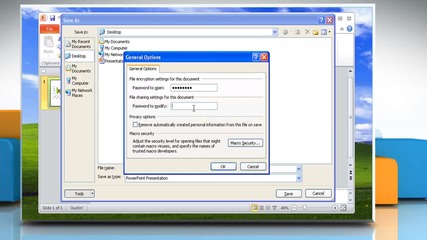 Microsoft® Powerpoint 2010: How to protect presentation file from being modified on Windows® Xp?