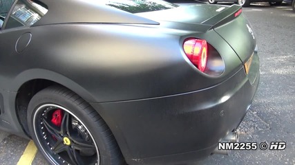 Matte Black Ferrari 599 Gtb Hitting Rev Limiter_