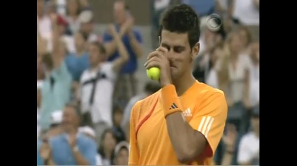 Феноменалния удар на Федерер срещу Джокович (1/2 Финал Us Open,  2009)