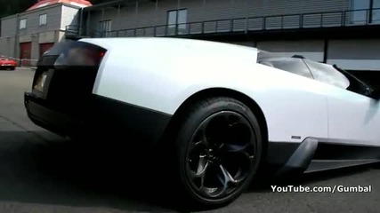 Matte black white Lamborghini Murcielago Roadster