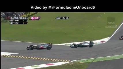 F1 Гран при на Италия 2011 - голямата битка на Hamilton и Schumacher [hd]